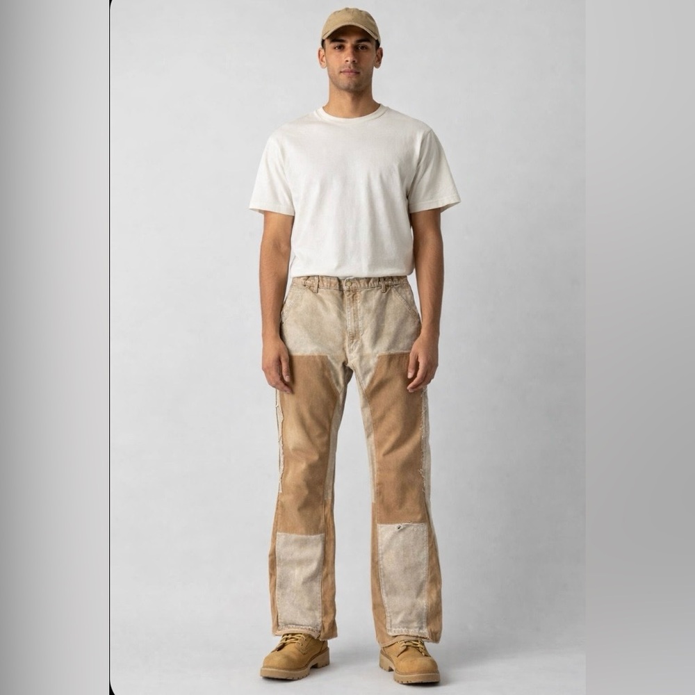 GALLERY DEPT. La Flare Carpenter Double Knee Jeans 33x37 Distressed Workwear